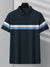 NXT Summer Polo Shirt For Men-Dark Navy With White & Sky Stripe-SP1450/RT2338