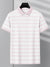 NXT Summer Single Jersey Polo Shirt For Men-White with Stripes-SP3214