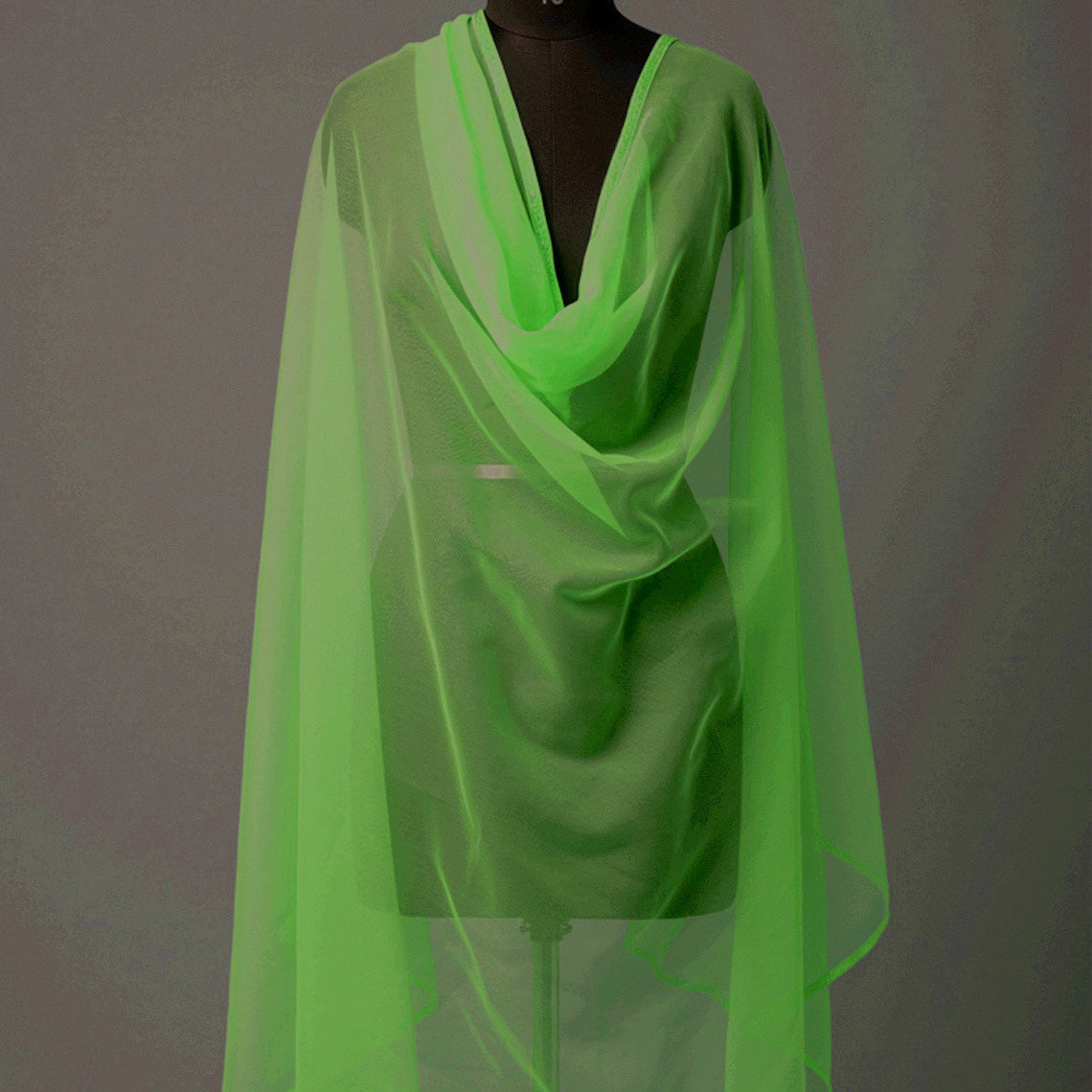 Imported Net Dupatta- Parrot green