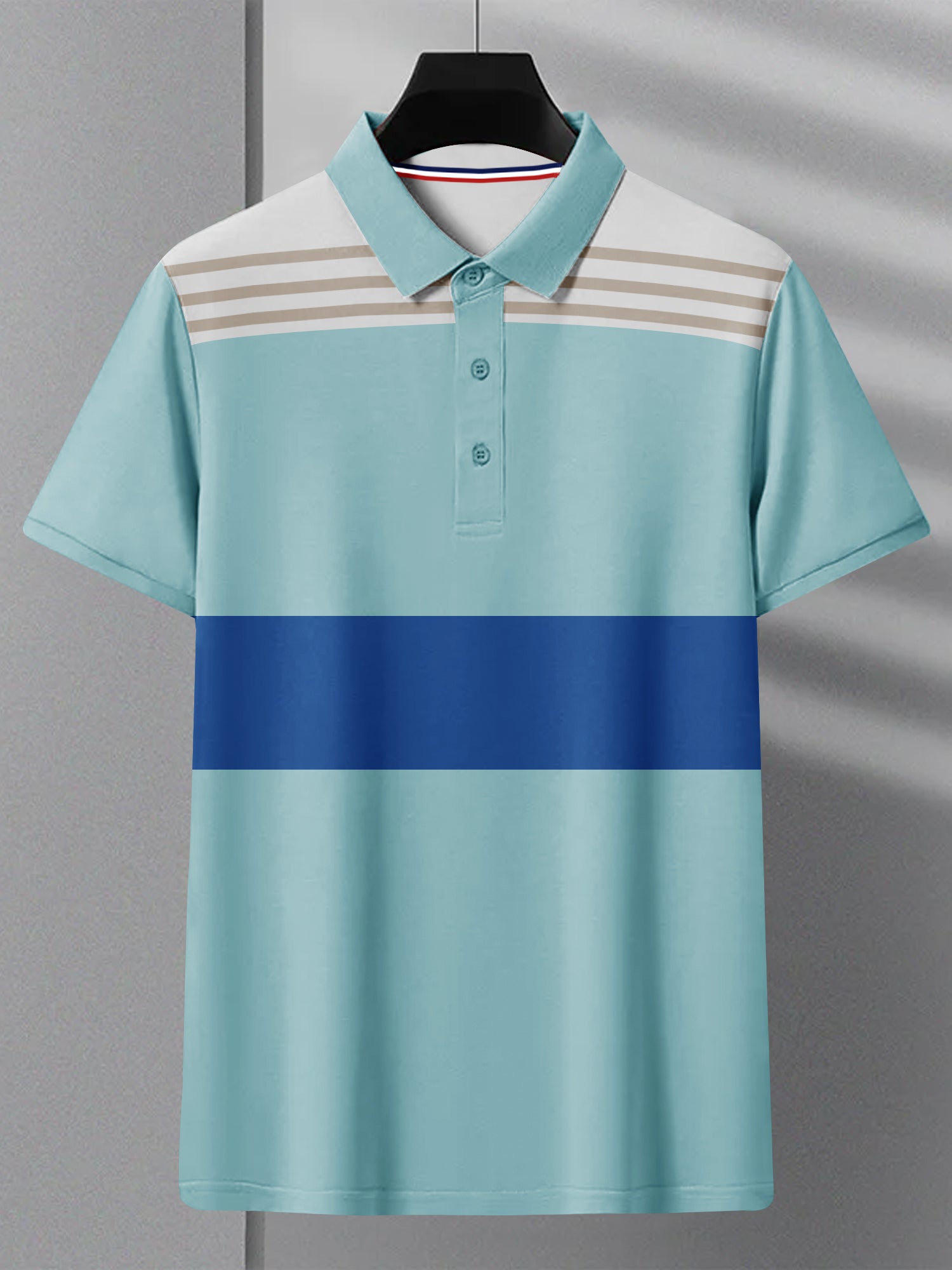NXT Summer P.Q Polo Shirt For Men-Sky With Blue & White Stripes-SP1438/RT2326
