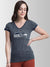 NFL Single Jersey Boxy V Neck Tee Shirt For Ladies-Navy Melange-SP1968