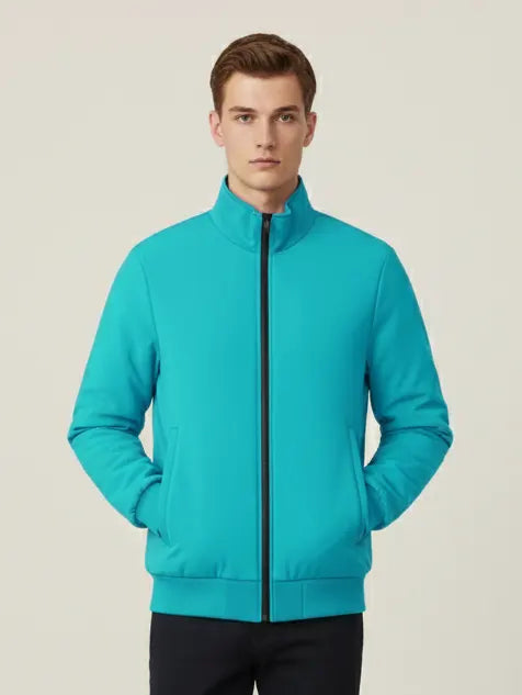 Payper Puffer Zipper Mockneck Jacket For Men-Aqua-PH17