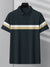 NXT Summer Polo Shirt For Men-Dark Navy With White & Brown Stripe-SP1445/RT2332