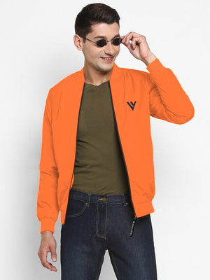 Louis Vicaci Zipper Bomber Jacket For Men-Fluorescent Orange-RT1254