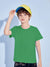 L.A.T Crew Neck Single Jersey Tee Shirt For Kids-Green Melange-SP2089