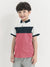 NXT Half Sleeve P.Q Polo Shirt For Kids-Pink Melange with White & Navy-SP1678