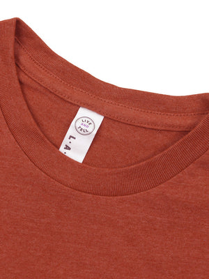 L.A.T Crew Neck Single Jersey Tee Shirt For Kids-Red Melange-SP2204