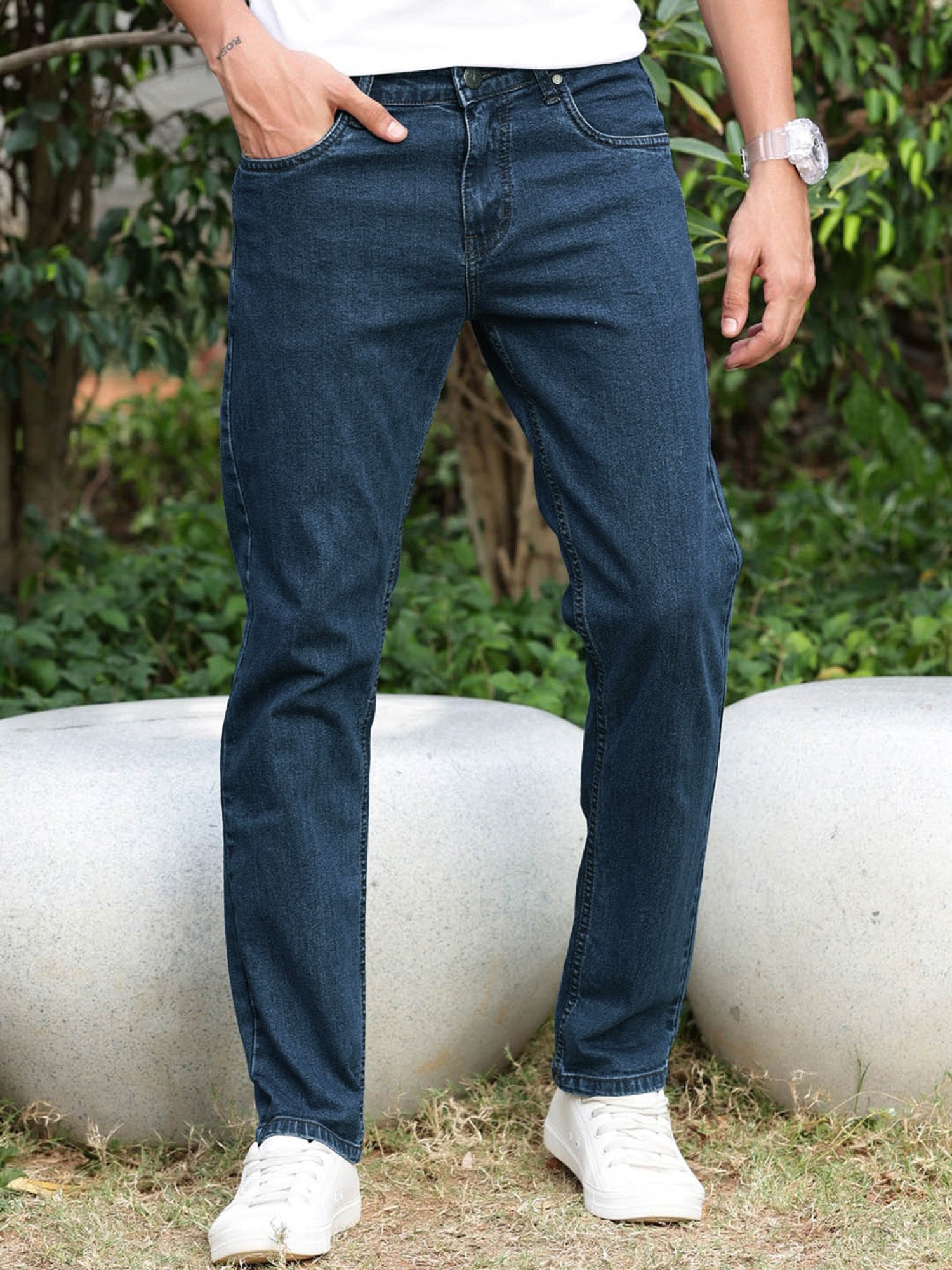 NXT Straight Fit Jeans For Men-Dark Blue-SP2656/RT2531