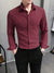 Louis Vicaci Super Stretchy Slim Fit Long Sleeve Summer Formal Casual Shirt For Men-Light Burgundy-SP2471