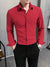 Louis Vicaci Super Stretchy Slim Fit Lycra Casual Shirt For Men-Carrot Red with Allover Pattern-RT1893