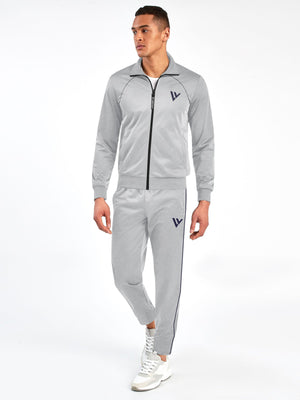 Louis Vicaci Fleece Zipper Tracksuit For Men-Light Grey-SP269/RT1378