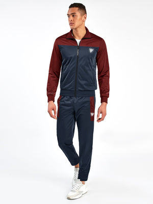 Louis Vicaci Lightning Flash Training Tracksuit For Men-Navy & Maroon-RT1374