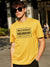 Teranova Crew Neck Summer Tee Shirt For Men-Yellow-SP1907