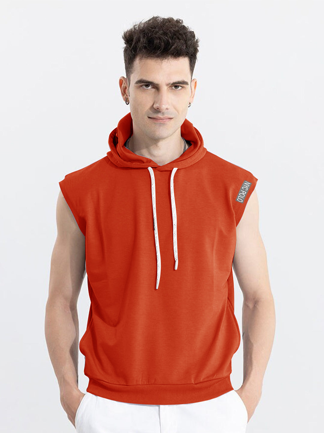 Polo sleeveless cheap hoodie