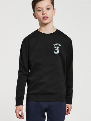 Champion Terry Fleece Sweatshirt For Kids-Black-BE2130