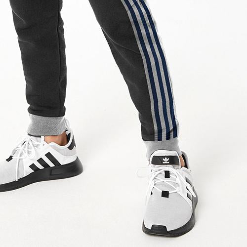 brandsego - Adidas Single Jersey Jogger Trouser For Kids-Charcoal With Stripes-NA8713