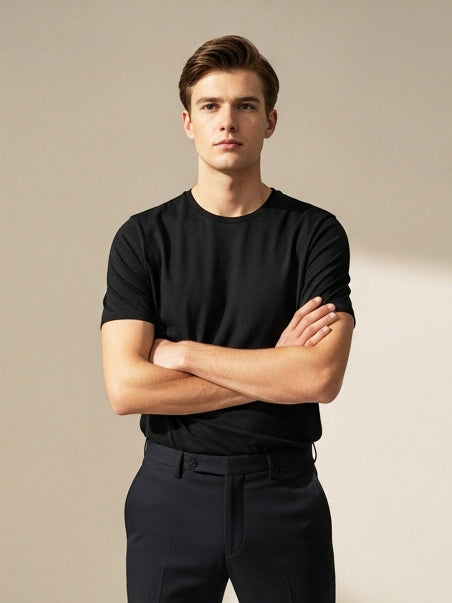 47  Lycra Summer T Shirt For Men-Black-BE3209/BR15657