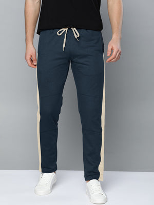 Summer Single Jersey Slim Fit Trouser For Men-Navy With Skin Stripe-SP118