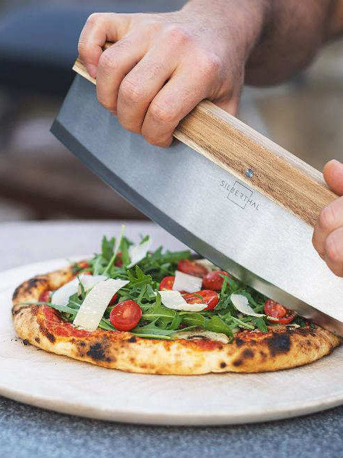 Traditional Stainless Steel Rocking Pizza Cutter-SP2701