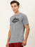 47 Crew Neck Half Sleeve Tee Shirt For Men-Grey Melange with Print-BE1099