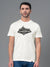47 Crew Neck Half Sleeve Tee Shirt For Men-Off White with Print-BE1101