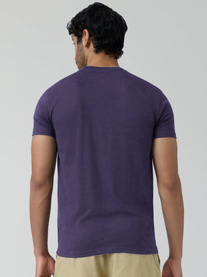 47 Crew Neck Half Sleeve Tee Shirt For Men-Purpl-BE3191