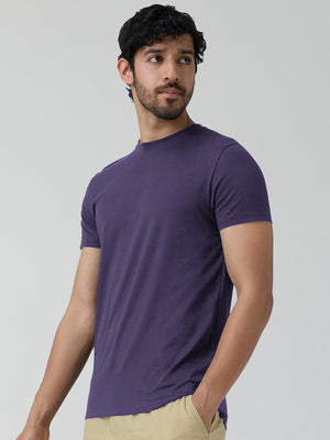 47 Crew Neck Half Sleeve Tee Shirt For Men-Purpl-BE3191