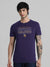 47 Crew Neck Half Sleeve Tee Shirt For Men-Purple with Print-BE1105