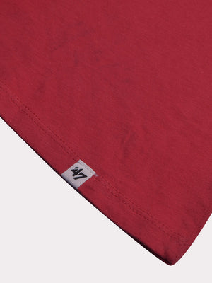 47 Raw Crew Neck Half Sleeve Tee Shirt For Men-Dark Red-BE1073