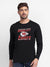 47 Single Jersey Crew Neck Long Sleeve Shirt For Men-Black with Print-BE1041