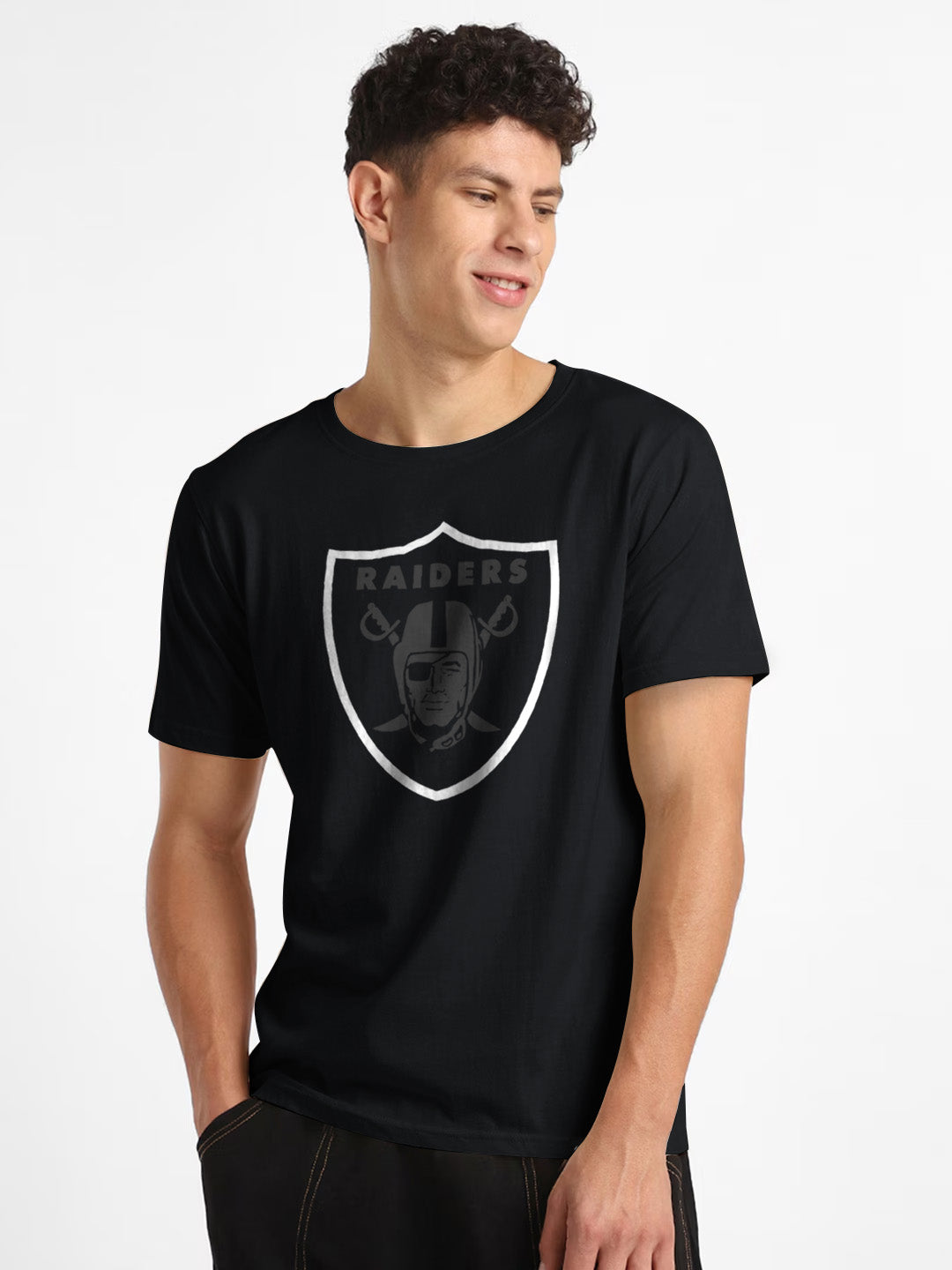 47 Single Jersey Crew Neck Tee Shirt For Men-Black with Print-BE1020