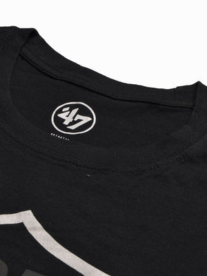 47 Single Jersey Crew Neck Tee Shirt For Men-Black with Print-BE1020