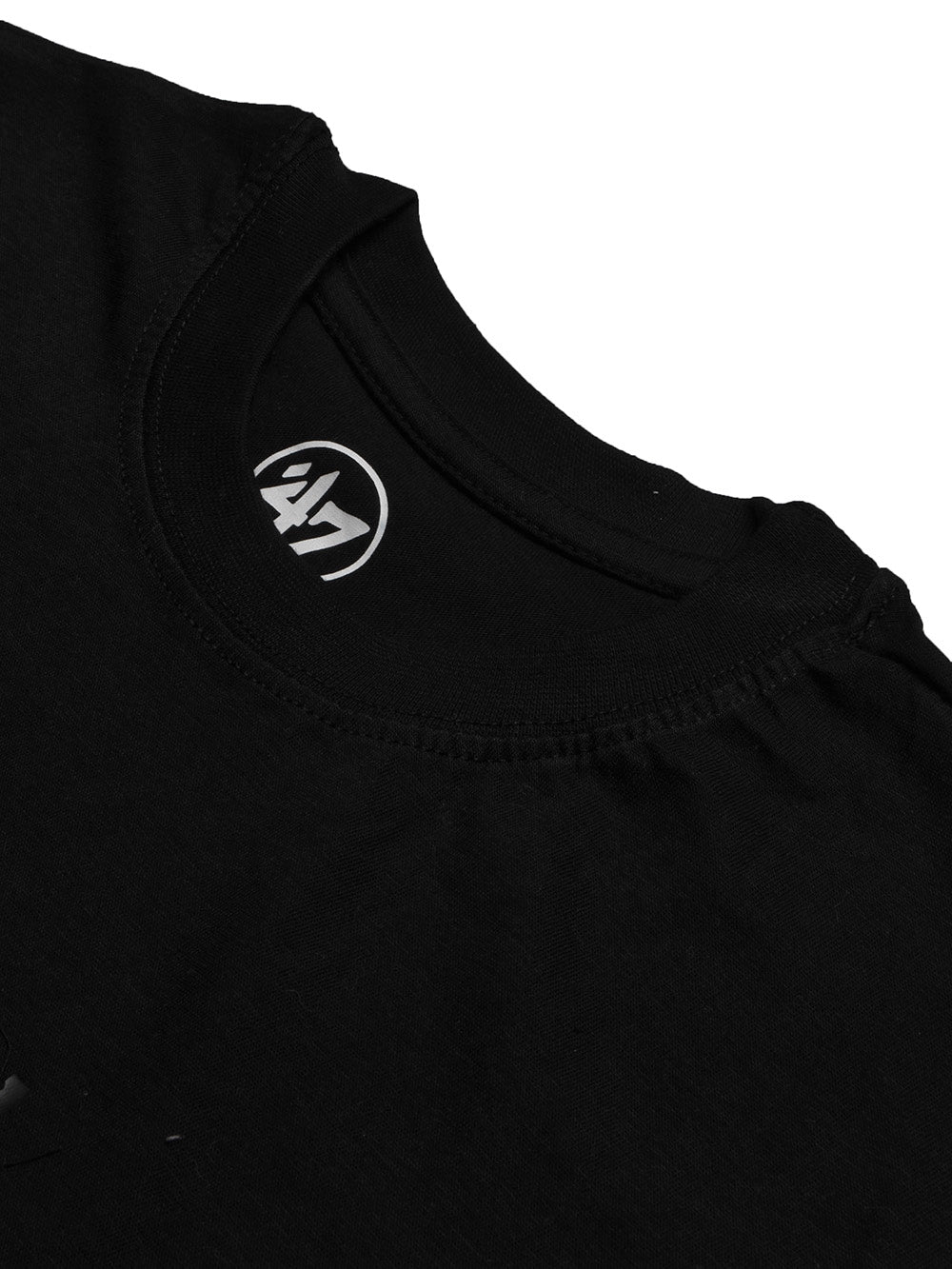 47 Single Jersey Crew Neck Tee Shirt For Men-Black with Print-BE915/BR13176