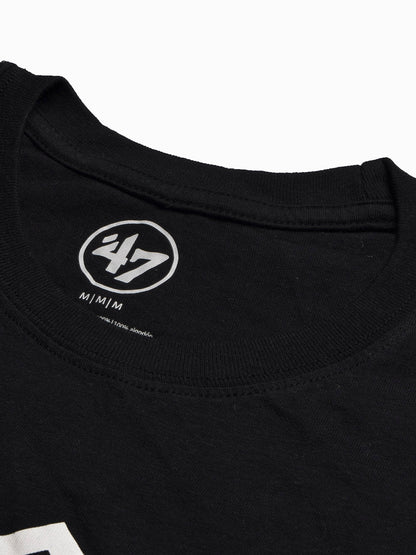 47 Single Jersey Crew Neck Tee Shirt For Men-Black with Print-BE1021/BR13256