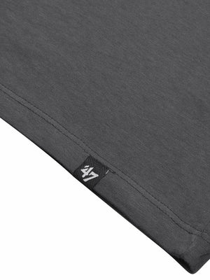 47 Single Jersey Crew Neck Tee Shirt For Men-Dark Grey with Print-BE1000