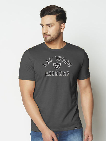 47 Single Jersey Crew Neck Tee Shirt For Men-Dark Grey with Print-BE1004/BR13244