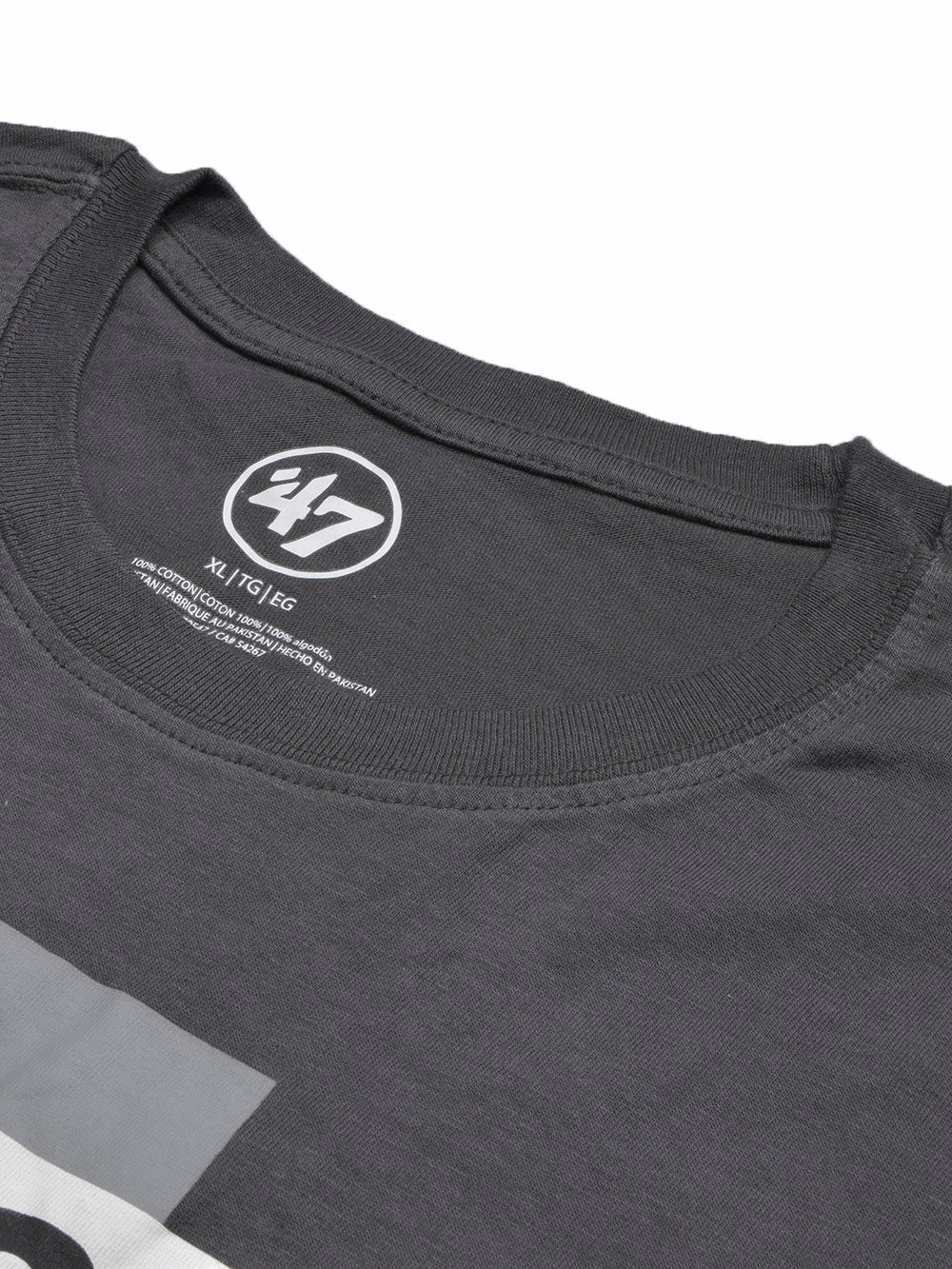 47 Single Jersey Crew Neck Tee Shirt For Men-Dark Grey with Print-BE1003/BR13243