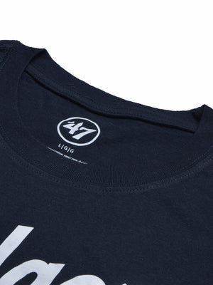 47 Single Jersey Crew Neck Tee Shirt For Men-Dark Navy with Print-BE1012