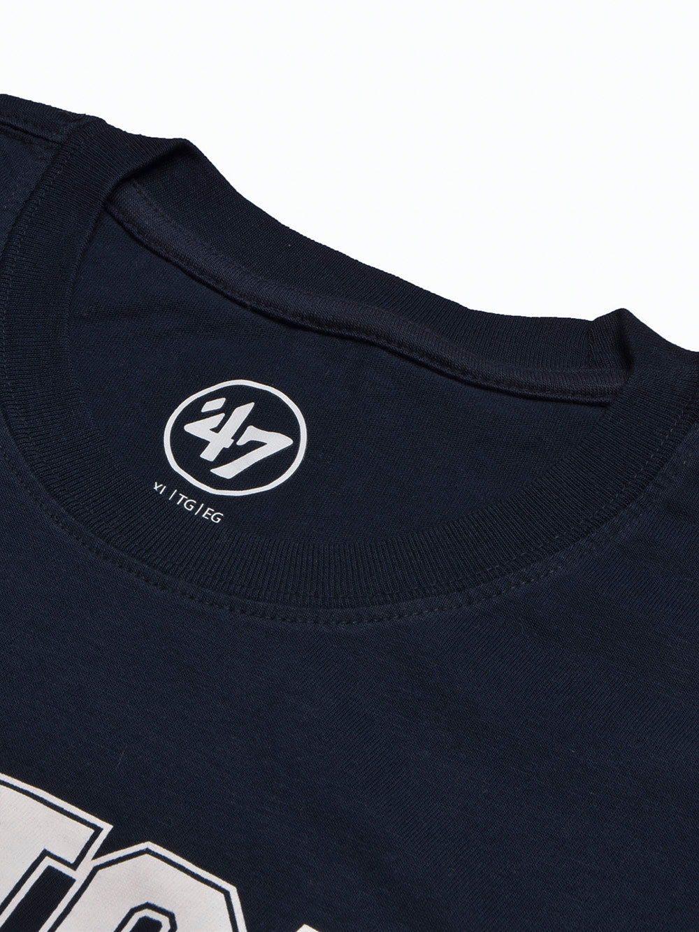 47 Single Jersey Crew Neck Tee Shirt For Men-Dark Navy with Print-BE1027