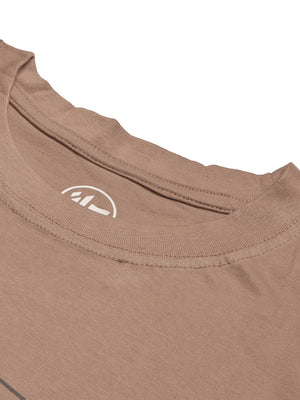 47 Single Jersey Crew Neck Tee Shirt For Men-Light Brown with Print-BE904/BR13166