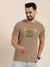 47 Single Jersey Crew Neck Tee Shirt For Men-Light Brown with Print-BE907/BR13169