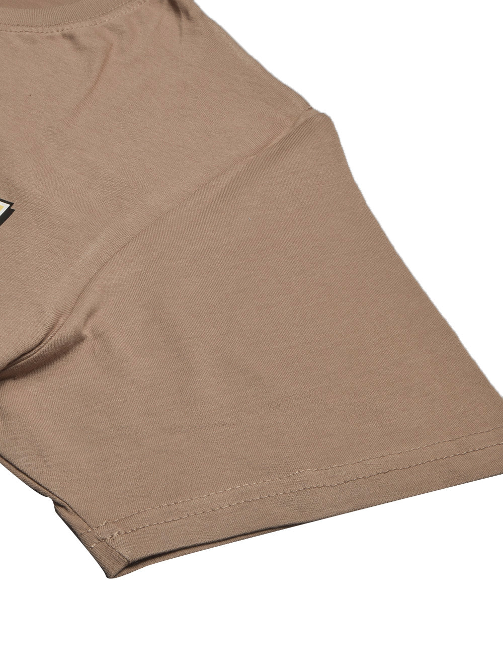 47 Single Jersey Crew Neck Tee Shirt For Men-Light Brown with Print-BE907/BR13169