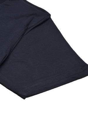 47 Single Jersey Crew Neck Tee Shirt For Men-Navy with Print-BE914/BR13175