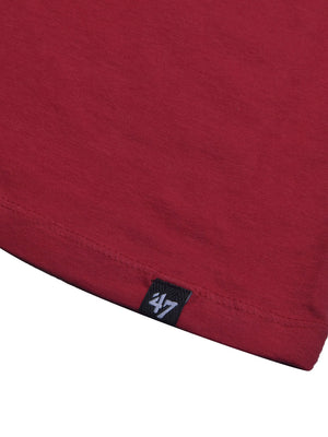 47 Single Jersey Crew Neck Tee Shirt For Men-Red with Print-BE1028