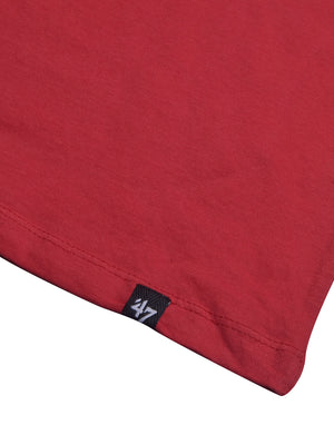 47 Single Jersey Crew Neck Tee Shirt For Men-Red with Print-BE1032