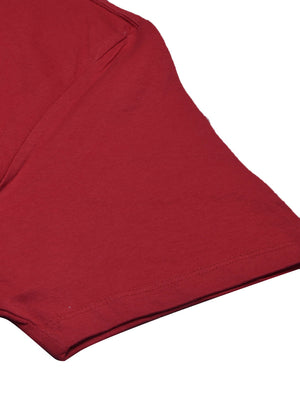 47 Single Jersey Crew Neck Tee Shirt For Men-Red with Print-BE1033