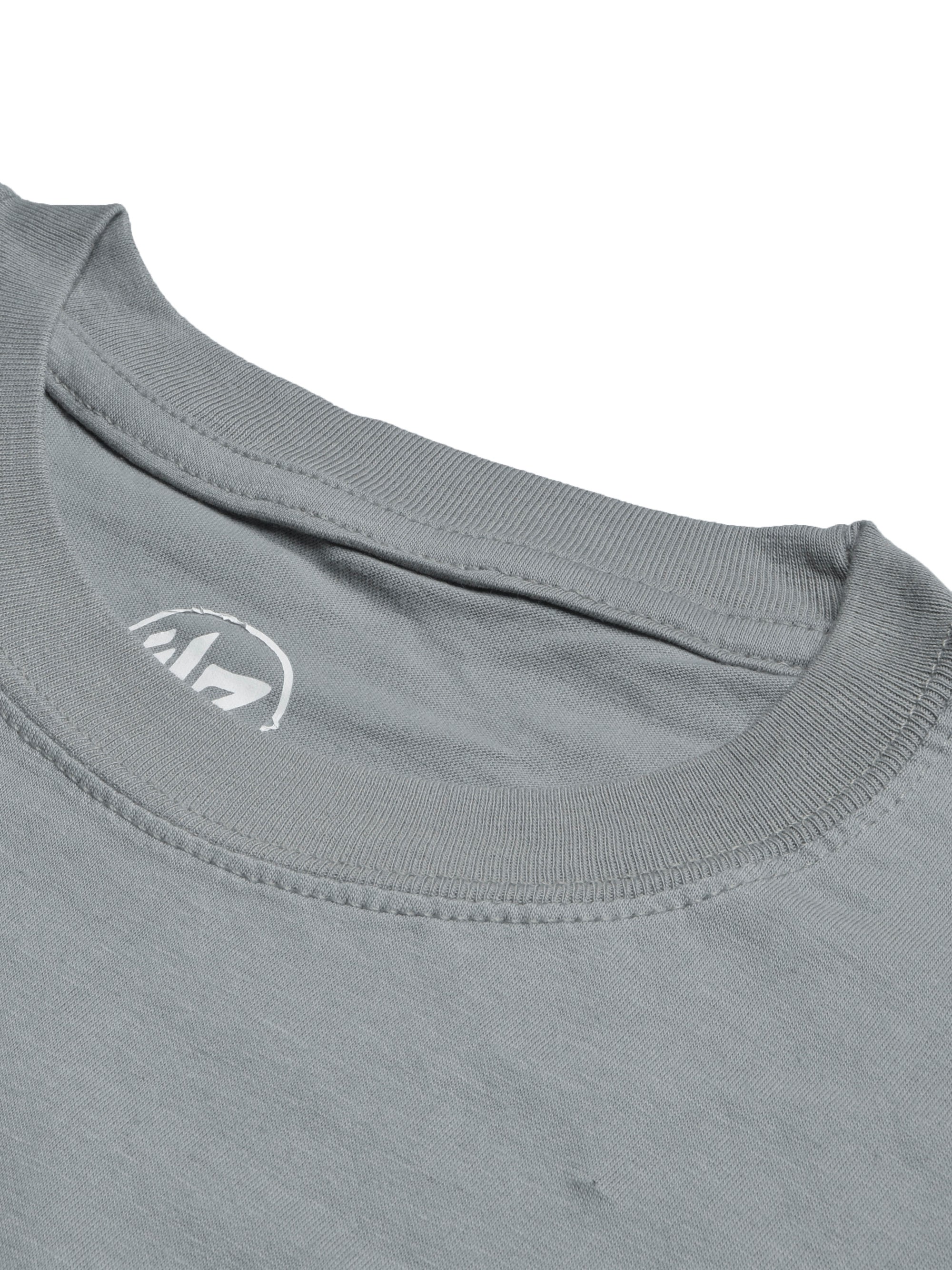 47 Single Jersey Crew Neck Tee Shirt For Men-Slate Grey with Print-BE903/BR13165