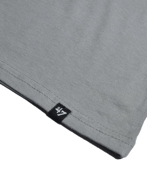 47 Single Jersey Crew Neck Tee Shirt For Men-Slate Grey with Print-BE912
