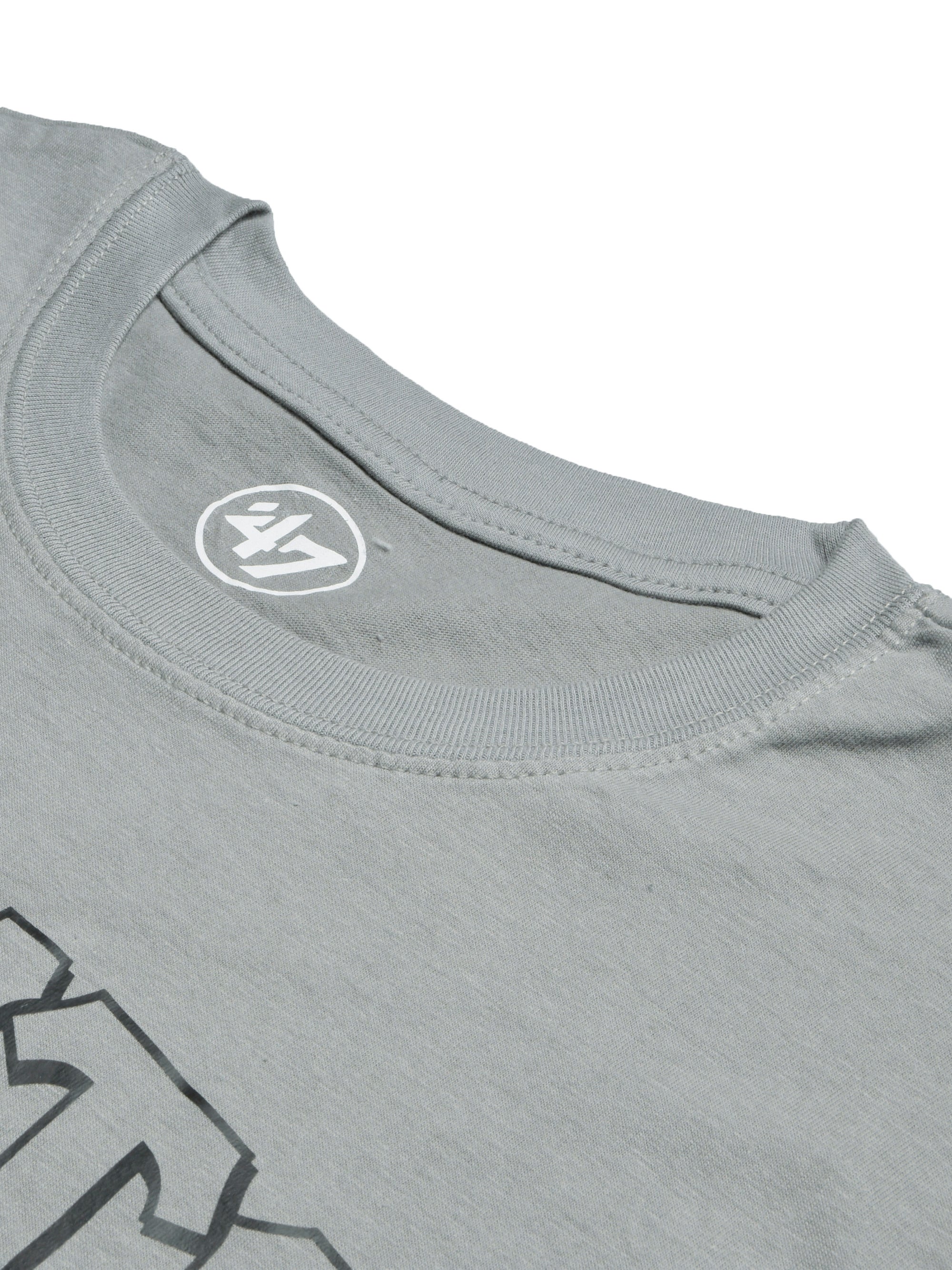 47 Single Jersey Crew Neck Tee Shirt For Men-Slate Grey with Print-BE917/BR13178