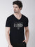 47 V Neck Half Sleeve Tee Shirt For Men-Navy with Print-BE1095